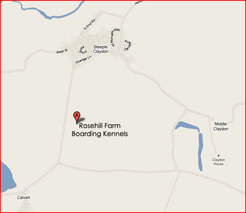 Rosehill Farm Boarding Kennels Location Map Detail